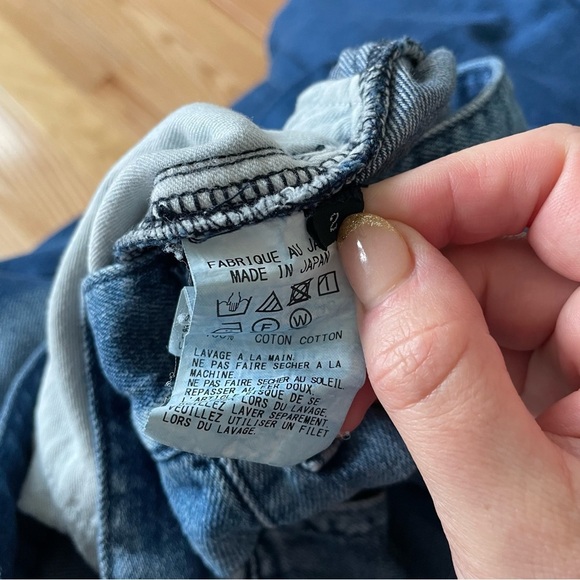 Y's by Yohji Yamamoto Blue Dip Dye High Rise U-Gusset Wide Leg Jeans EUC 2/M/28 - Picture 10 of 12